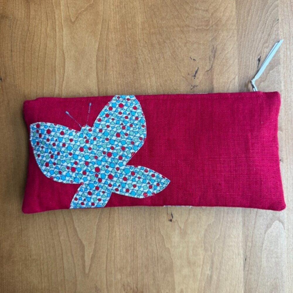 Red Hemp Clutch with Butterfly Detail